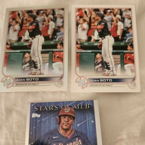 2022 TOPPS Series 1 JUAN SOTO SILVER FOIL #150 &Base Stars of MLB 3 CARD LOT